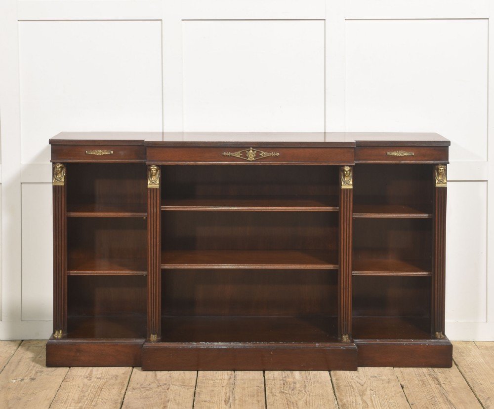 Fine Quality Regency Revival Mahogany Open Bookcase