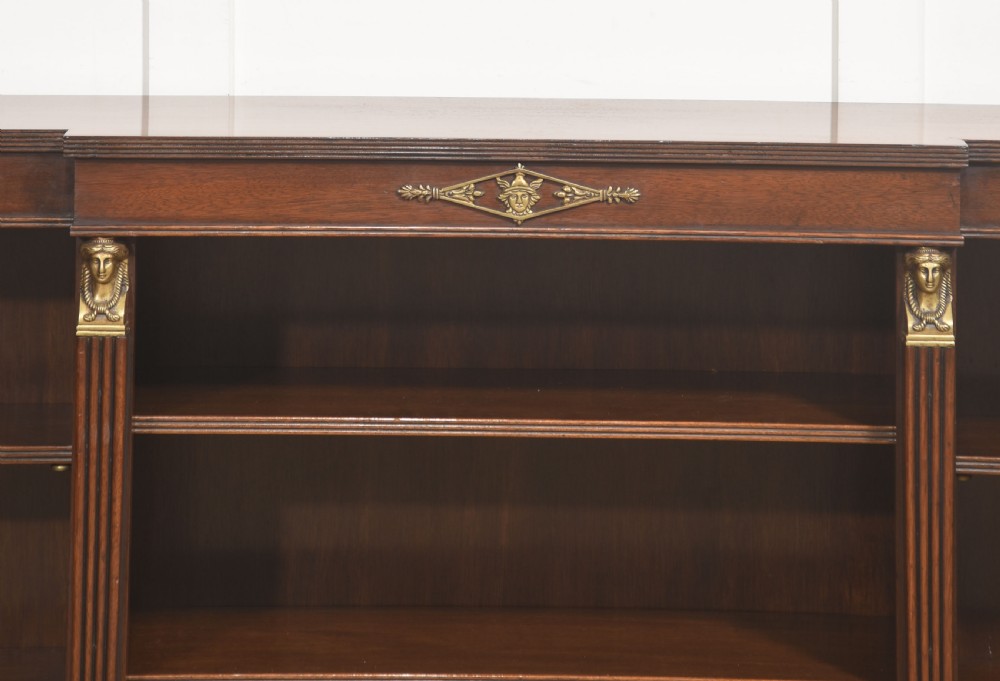 Fine Quality Regency Revival Mahogany Open Bookcase View IX