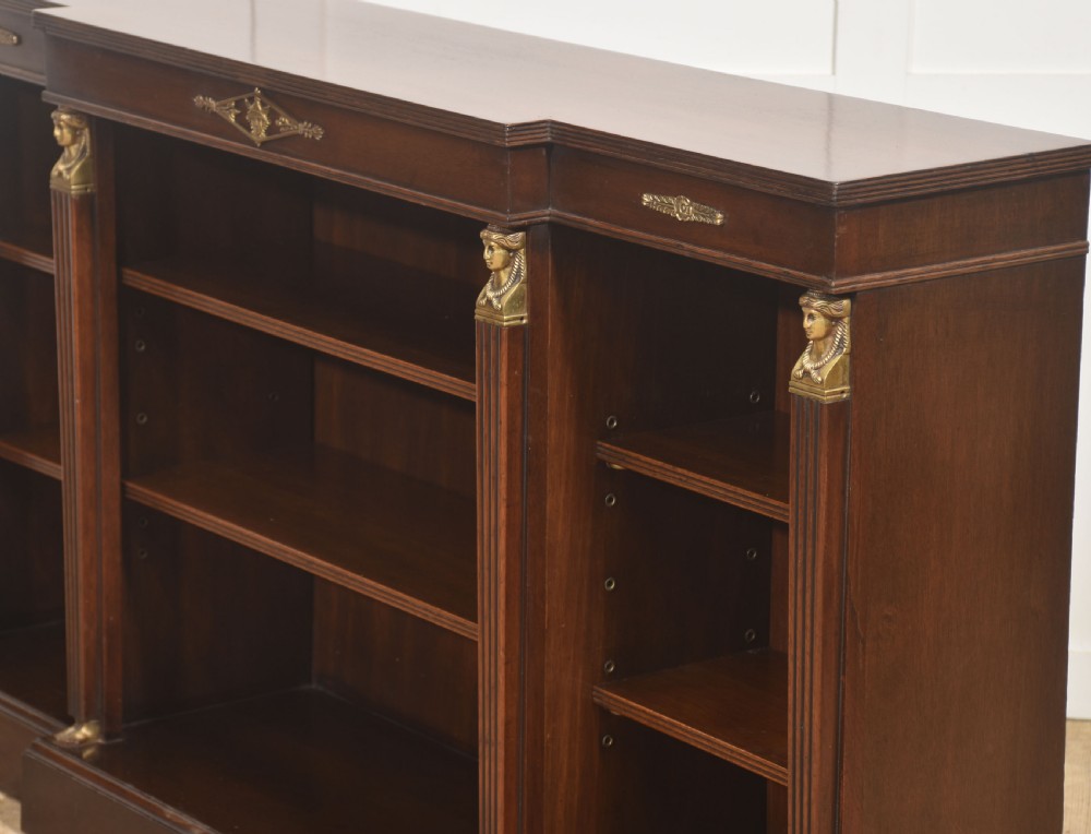 Fine Quality Regency Revival Mahogany Open Bookcase View XI