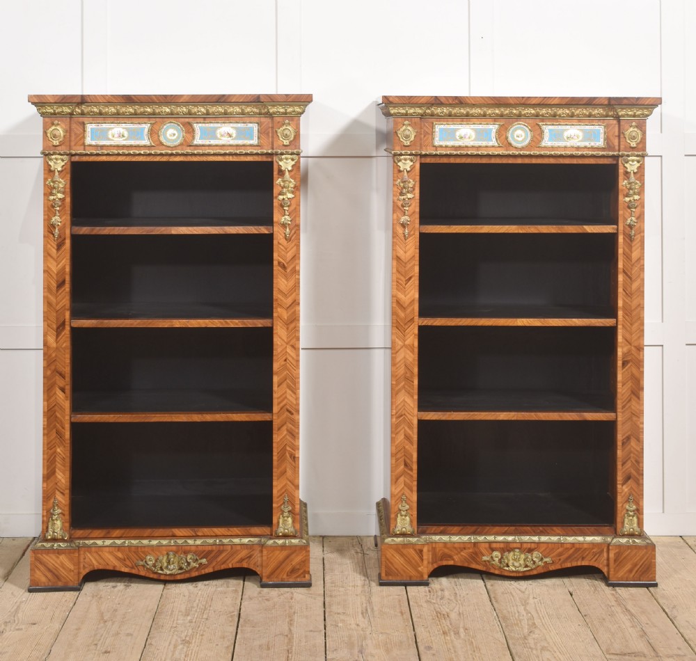Pair Of Exceptional Kingwood And Tulipwood Open Bookcases View X