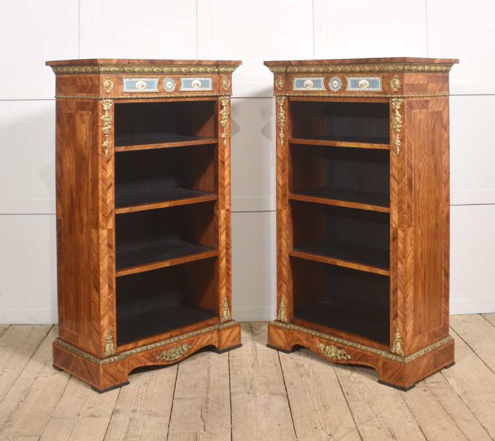 Pair Of Exceptional Kingwood And Tulipwood Open Bookcases View XV