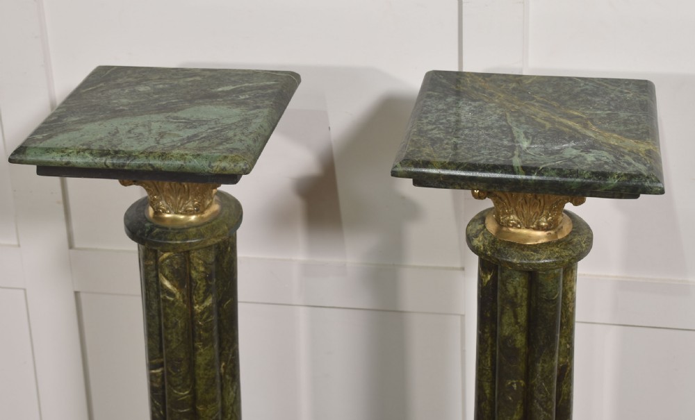 Pair Of Classical Style Verde Antico Marble Pedestals View VIII