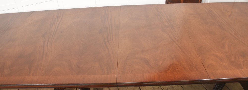 Large Regency Revival Triple-Pedestal Mahogany Dining Table View III