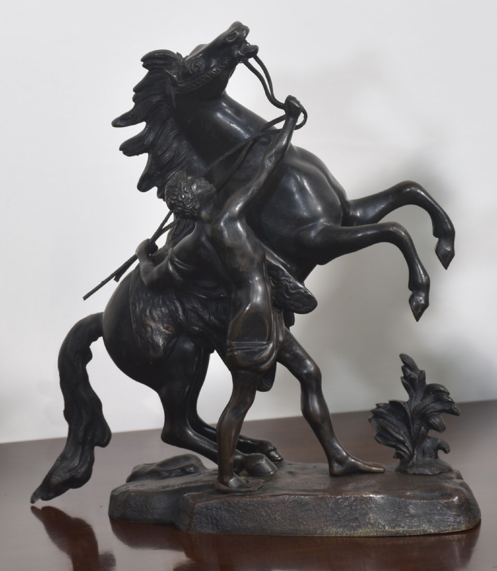 Pair Of Late 19th Century Bronze Figures Of The Marly Horses, After Guillaume Coustou View III