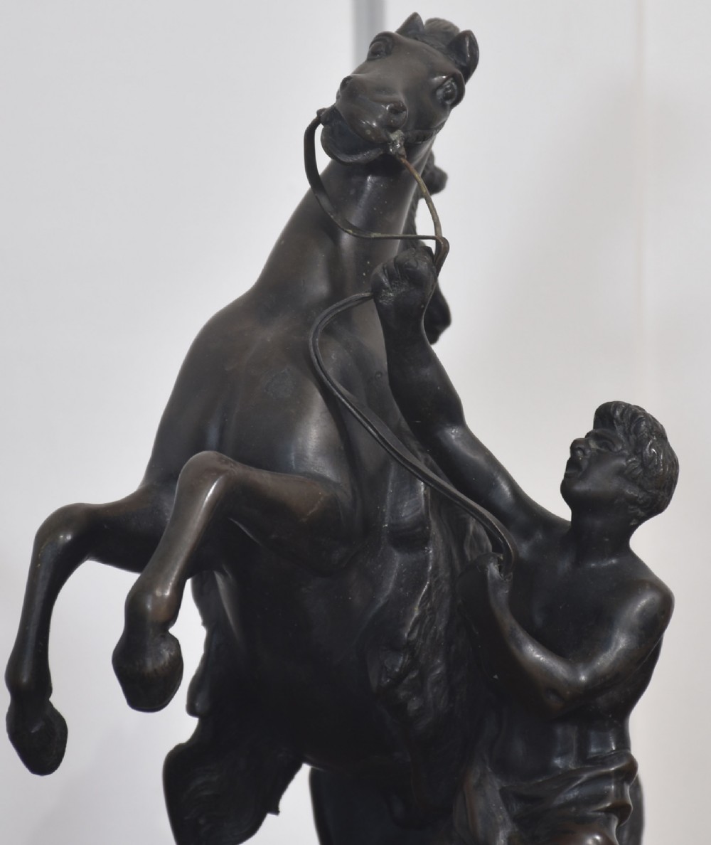 Pair Of Late 19th Century Bronze Figures Of The Marly Horses, After Guillaume Coustou View V