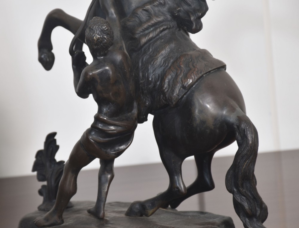 Pair Of Late 19th Century Bronze Figures Of The Marly Horses, After Guillaume Coustou View VII