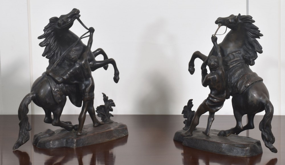 Pair Of Late 19th Century Bronze Figures Of The Marly Horses, After Guillaume Coustou View VIII