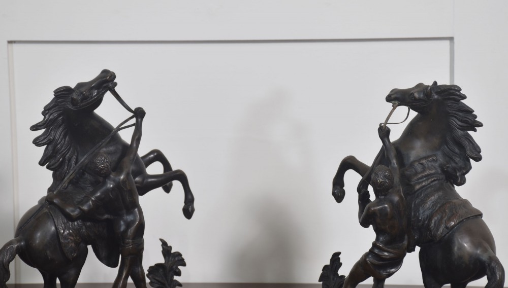 Pair Of Late 19th Century Bronze Figures Of The Marly Horses, After Guillaume Coustou View IX