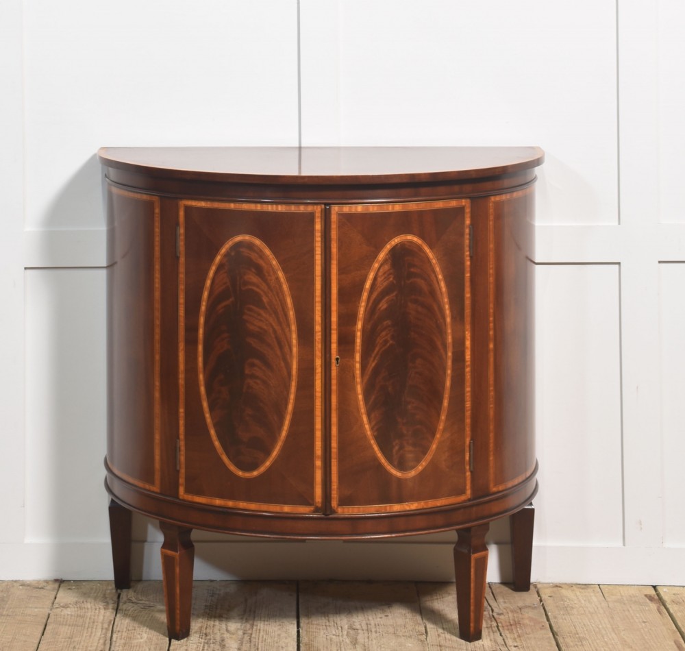 Edwardian Inlaid Mahogany Bow Front Cabinet