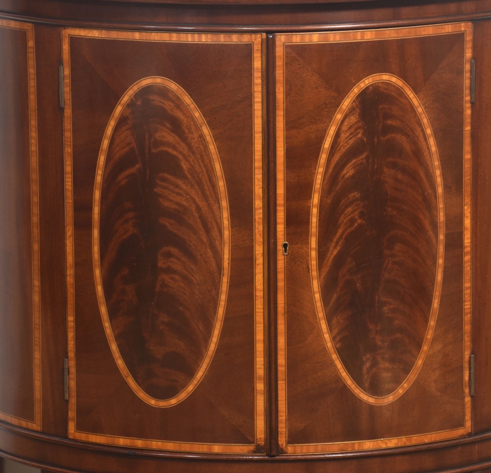 Edwardian Inlaid Mahogany Bow Front Cabinet View IV