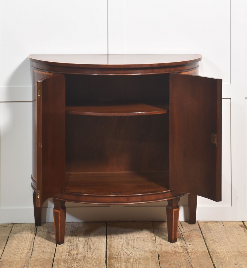 Edwardian Inlaid Mahogany Bow Front Cabinet View V