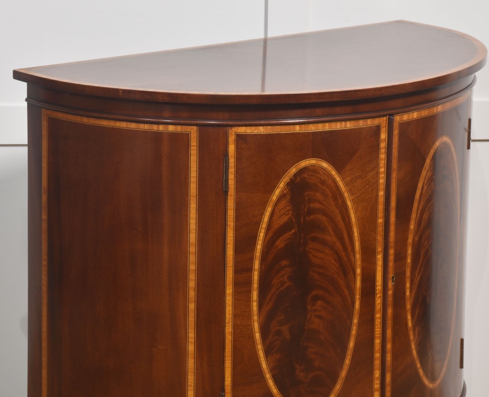 Edwardian Inlaid Mahogany Bow Front Cabinet View VI