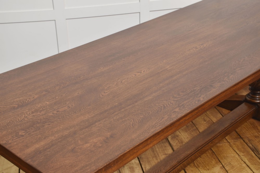 Large Jacobean Revival Oak Refectory Dining Table View V