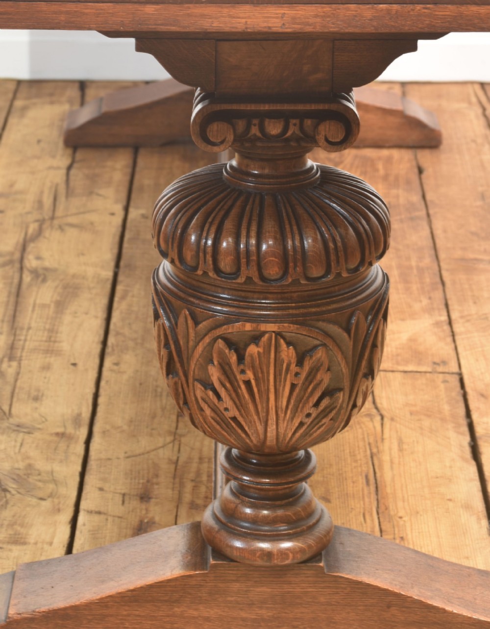 Large Jacobean Revival Oak Refectory Dining Table View X