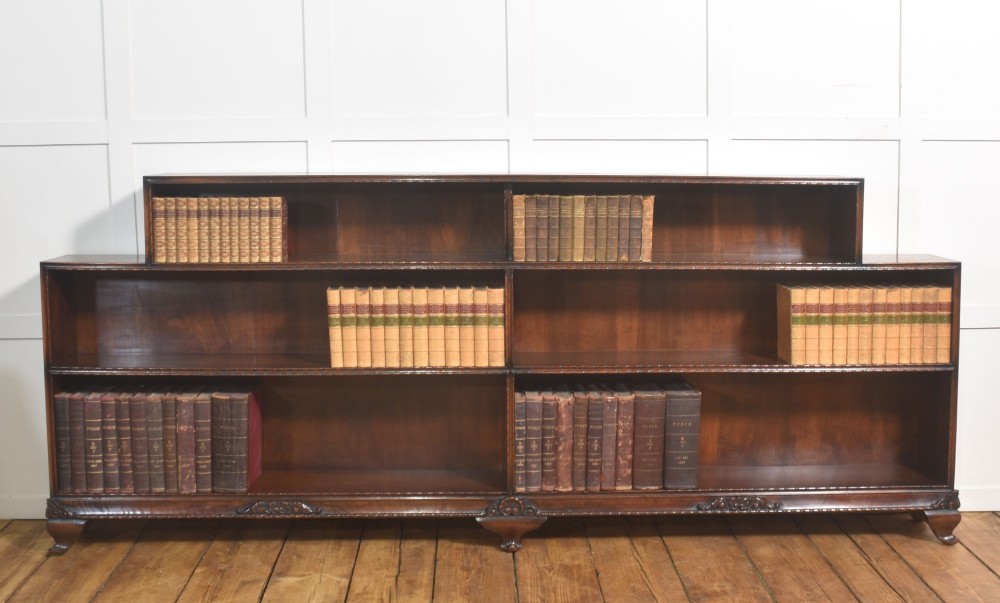 Large Walnut Stepped Open Bookcase View VIII