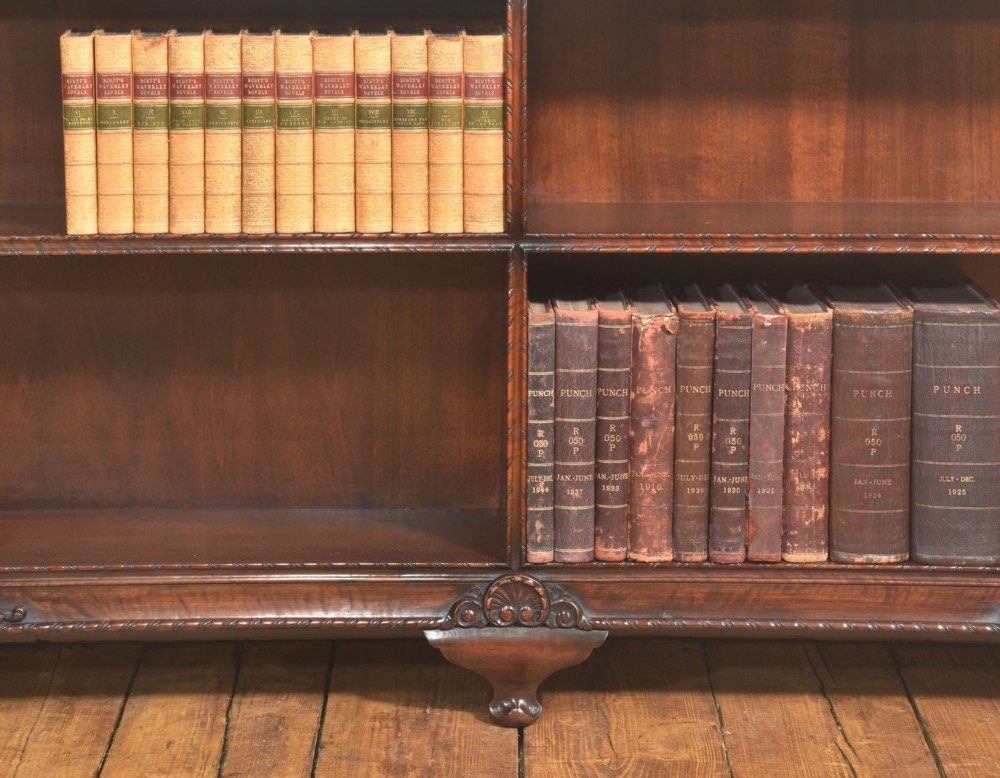 Large Walnut Stepped Open Bookcase View X