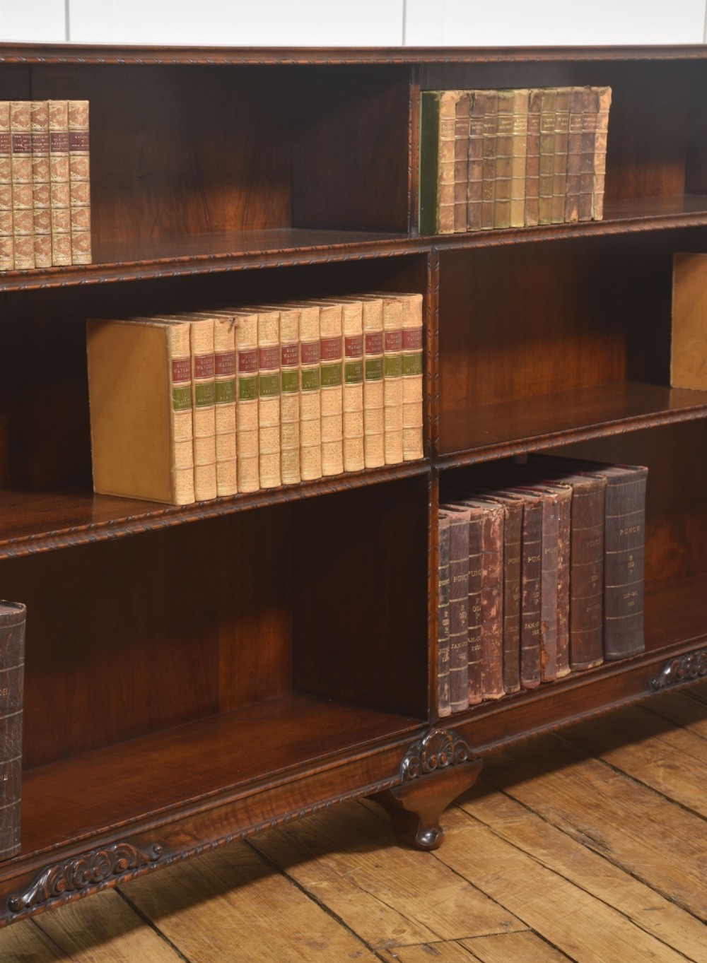 Large Walnut Stepped Open Bookcase View XII