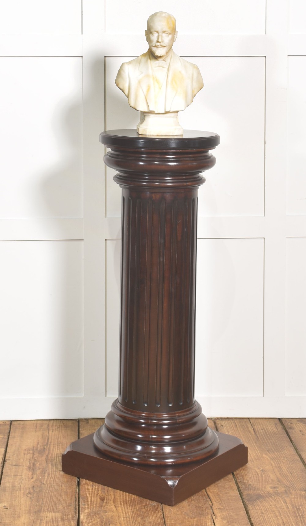 19th-Century Mahogany Column Pedestal View III