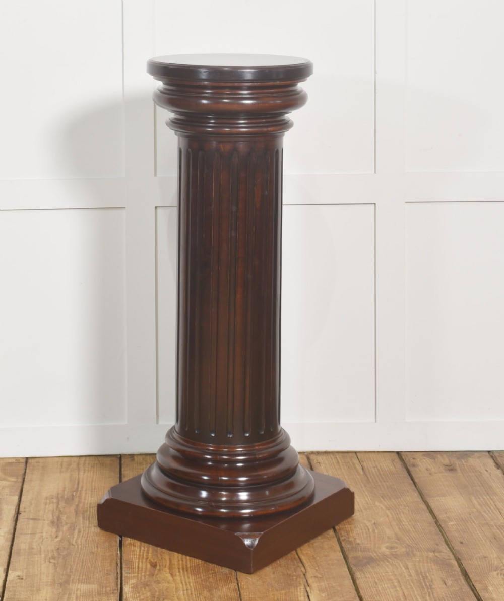19th-Century Mahogany Column Pedestal