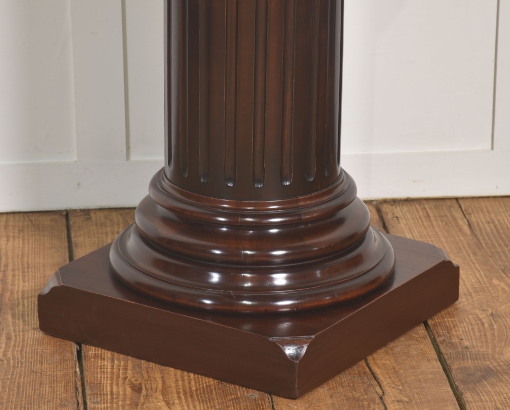 19th-Century Mahogany Column Pedestal View IV