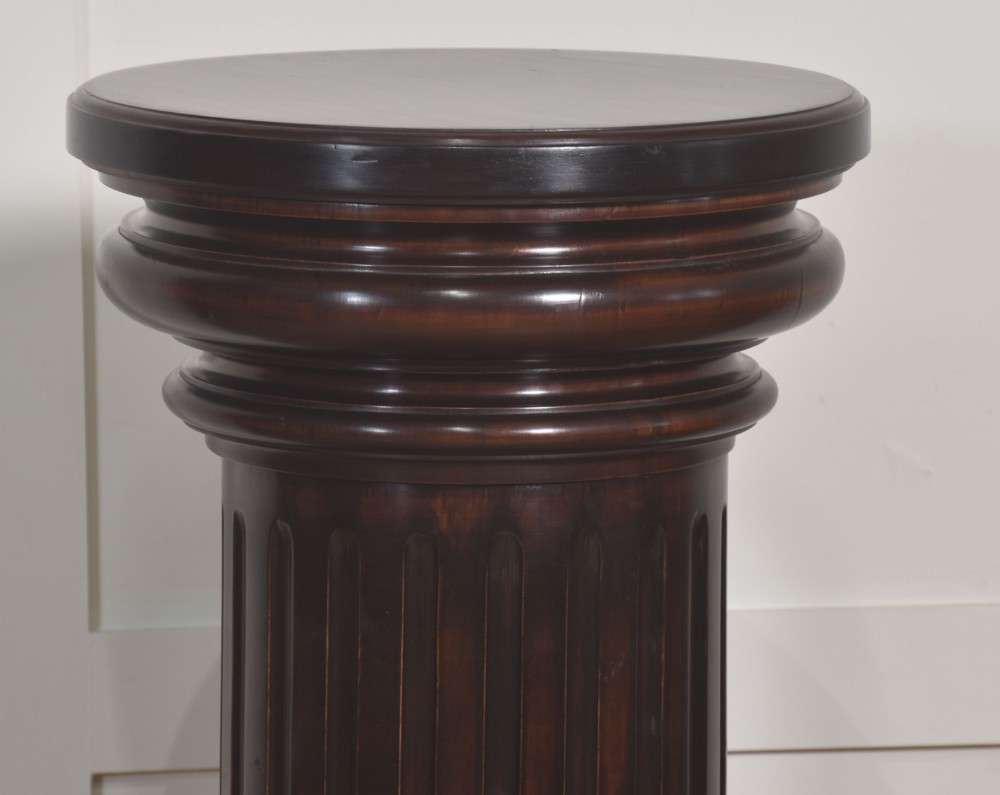 19th-Century Mahogany Column Pedestal View V
