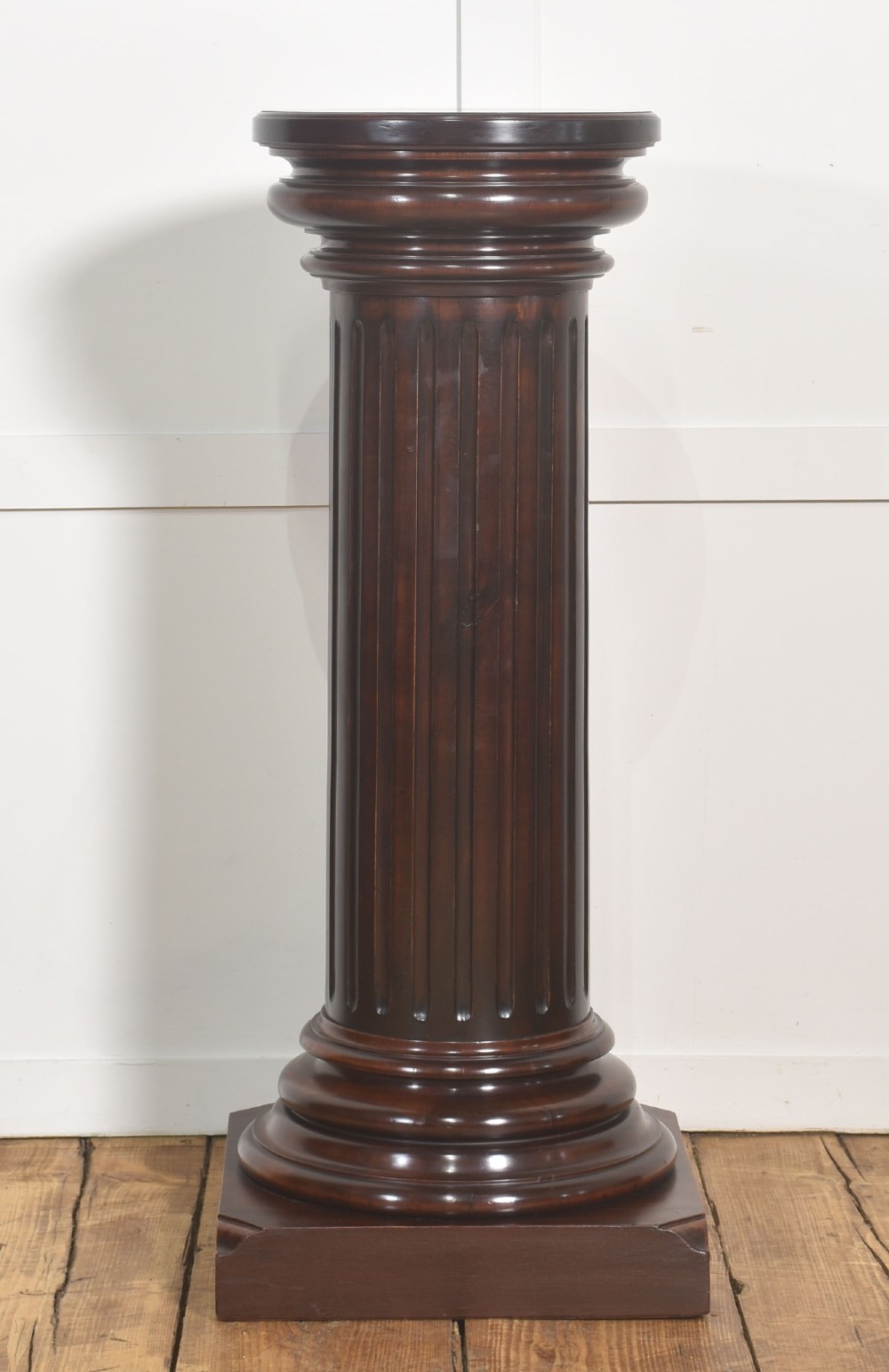19th-Century Mahogany Column Pedestal View VI