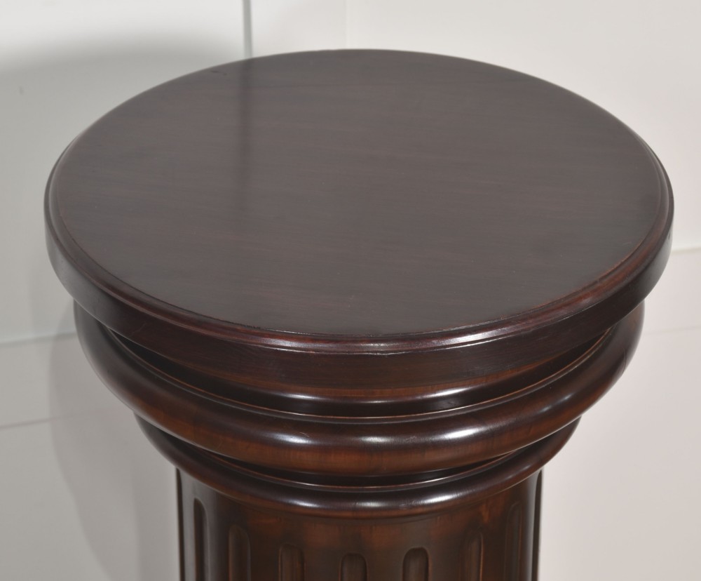 19th-Century Mahogany Column Pedestal View VII