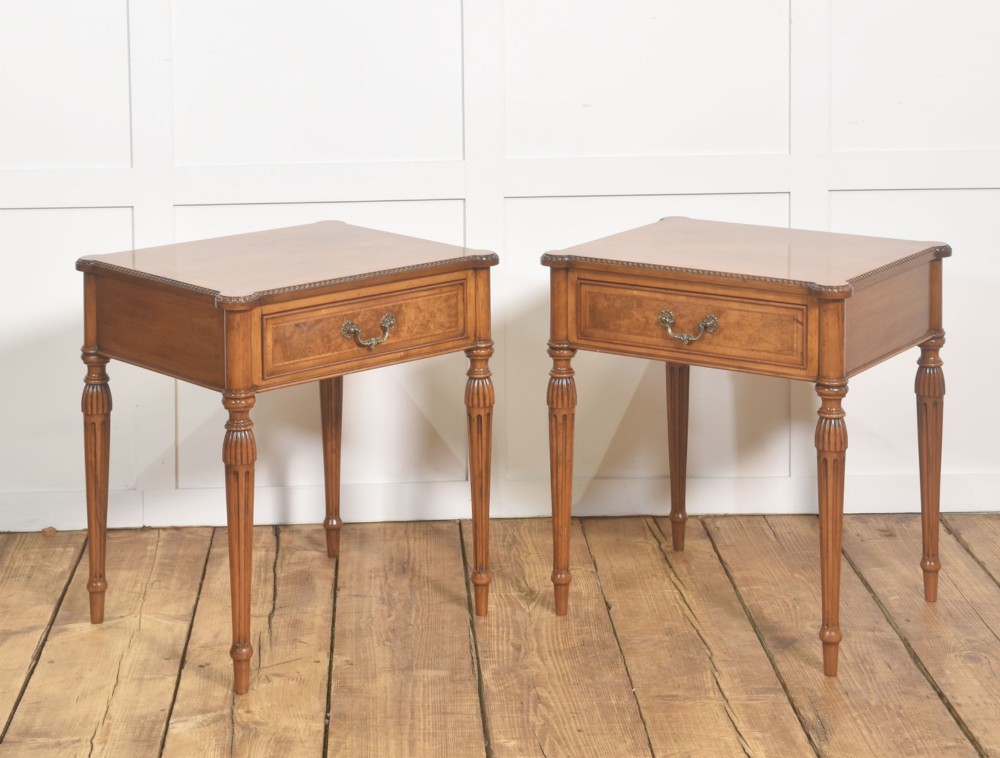 Pair Of Edwardian Walnut And Inlaid Side Tables