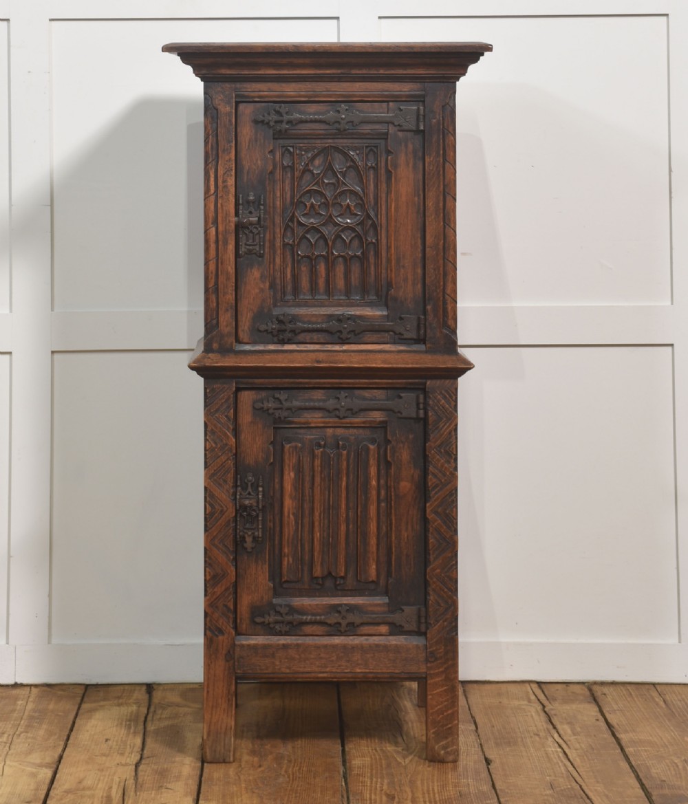 Gothic Revival Carved Oak Cabinet
