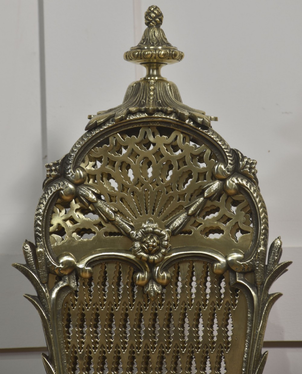Pierced Brass Peacock Fire Fan View V