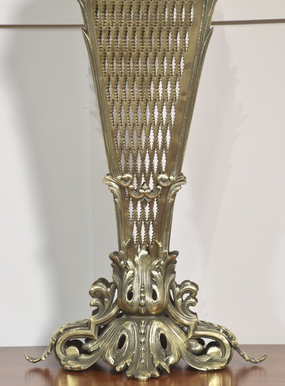 Pierced Brass Peacock Fire Fan View VI