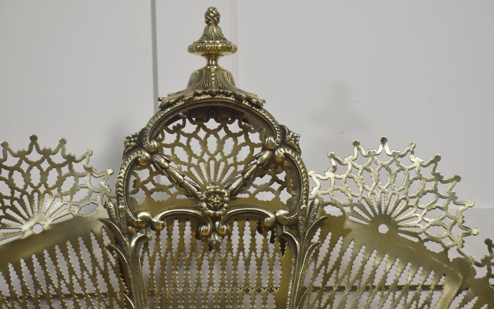 Pierced Brass Peacock Fire Fan View IX