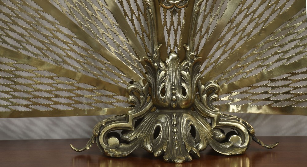 Pierced Brass Peacock Fire Fan View X