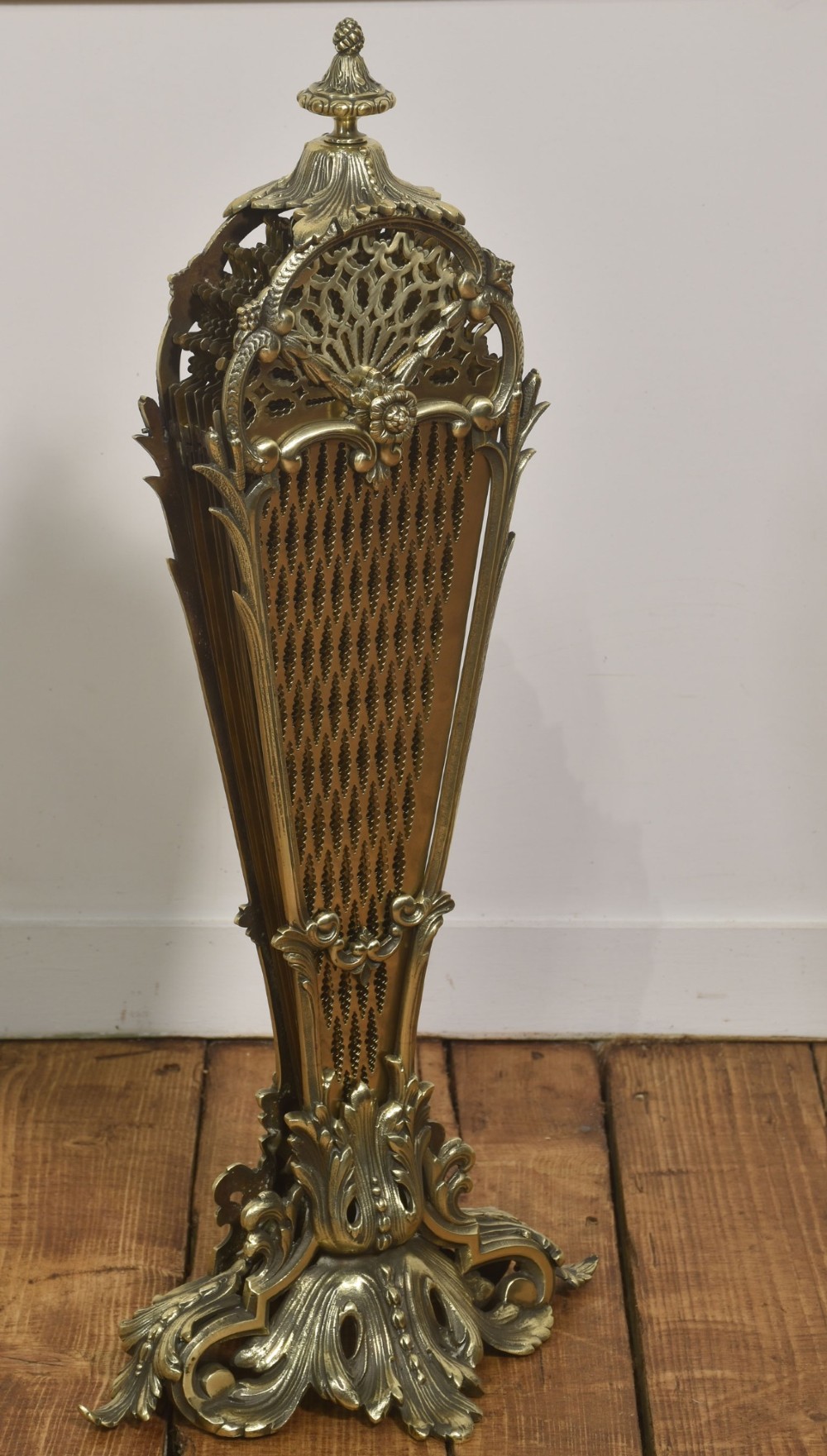 Pierced Brass Peacock Fire Fan View XIII