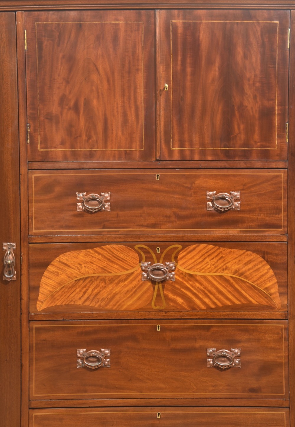 Art Nouveau Mahogany Marquetry Compactum Wardrobe View IX