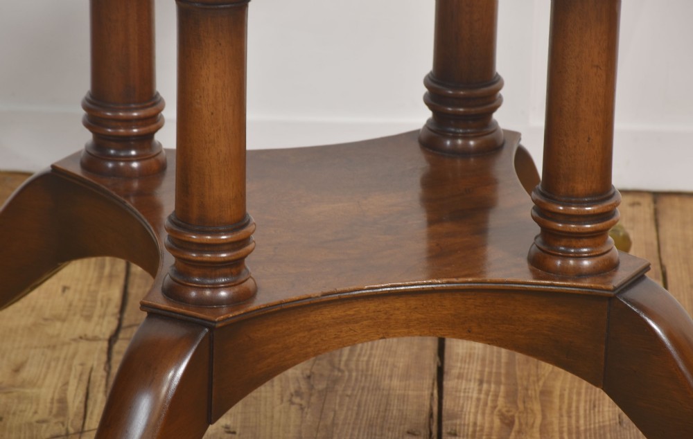 Regency Revival Brass-Inlaid Flame Mahogany Circular Dining Table View VIII