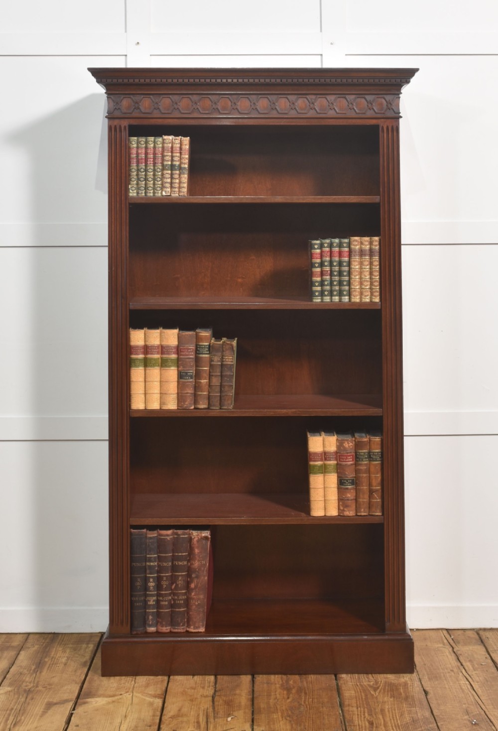 Mahogany Open Bookcase With Adjustable Shelves