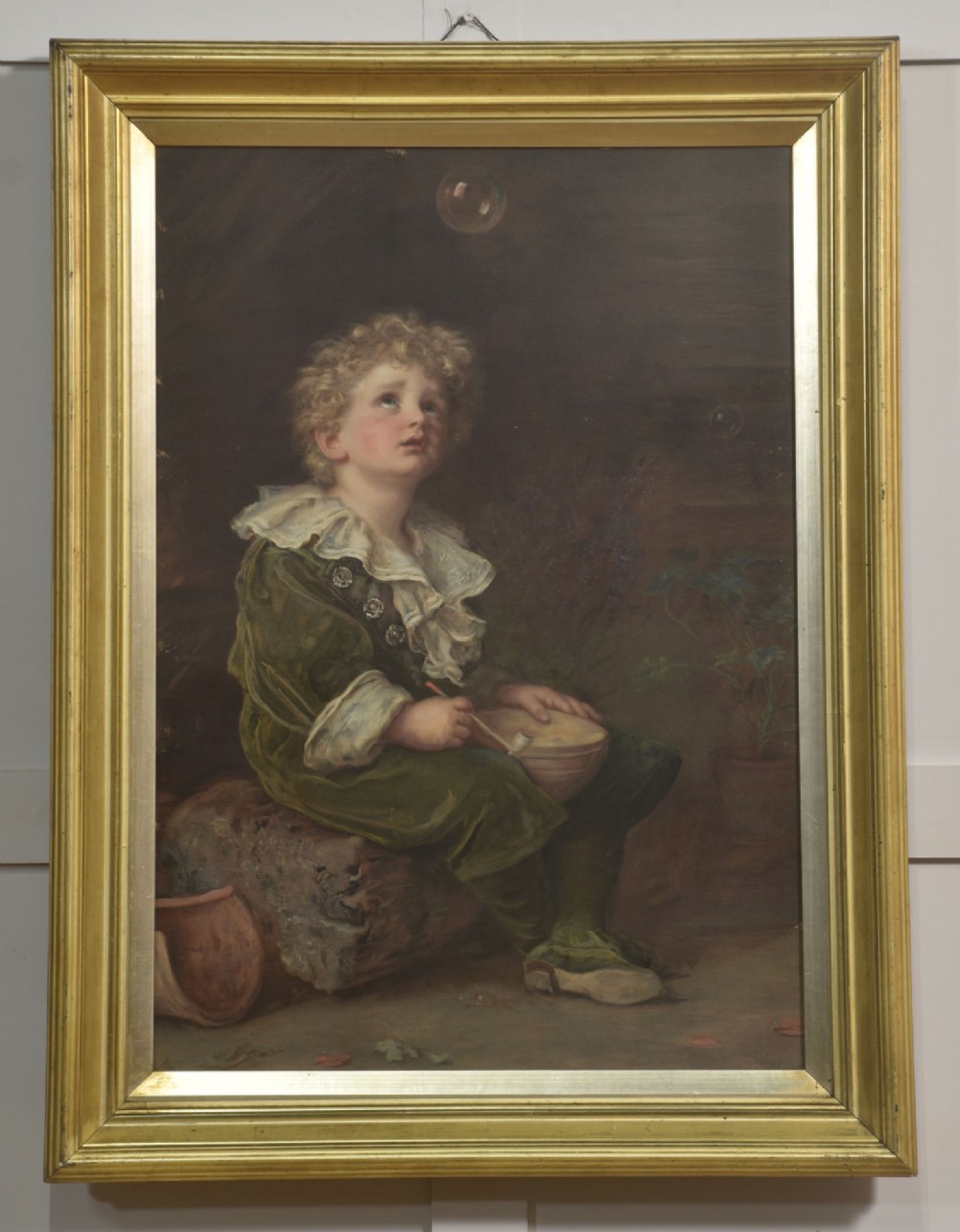 A pair of Victorian Pears Soap framed advertising prints depicting children in moulded gold giltwood frames. View III