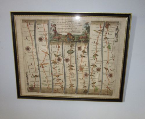 John Ogilby Strip Road Map Cambridge to Coventry Circa 1700