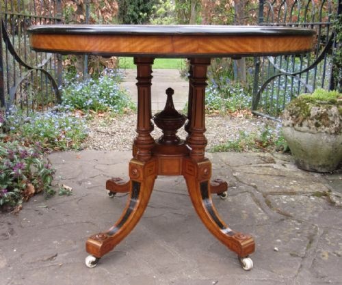 FINE SATIN BIRCH CENTRE TABLE OR LOO TABLE C1880 - ADDITIONAL PHOTO 2