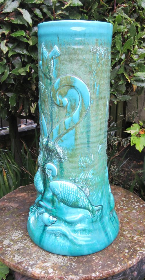 BRITISH ART POTTERY UMBRELLA STAND STICK STAND C1890 - ADDITIONAL PHOTO 1