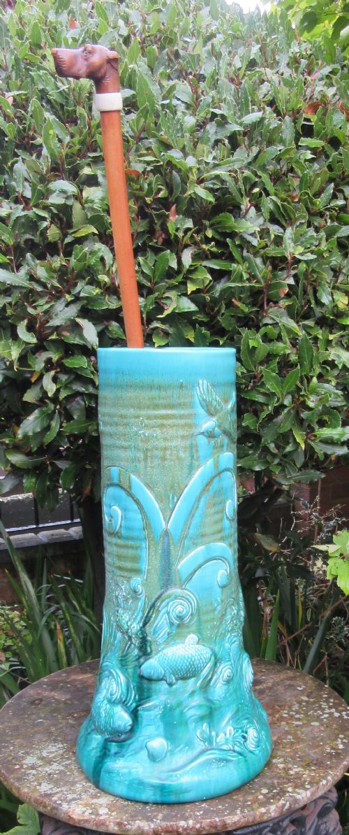 BRITISH ART POTTERY UMBRELLA STAND STICK STAND C1890 - ADDITIONAL PHOTO 2