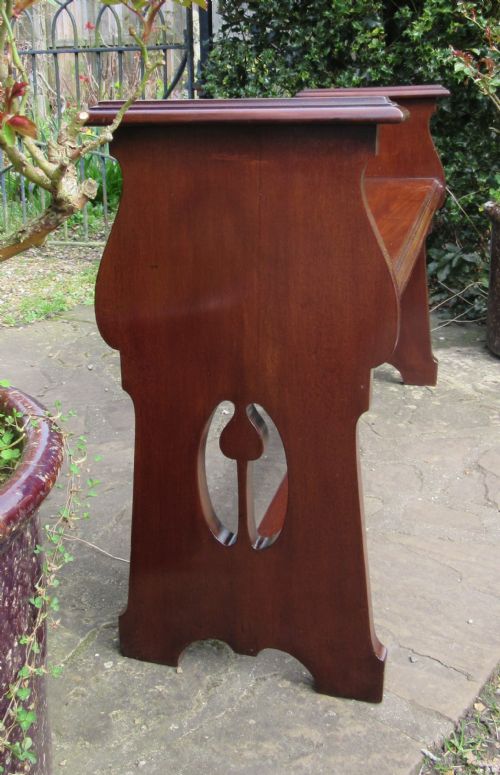 ART NOUVEAU WALNUT HALL BENCH WINDOW SEAT - ADDITIONAL PHOTO 1