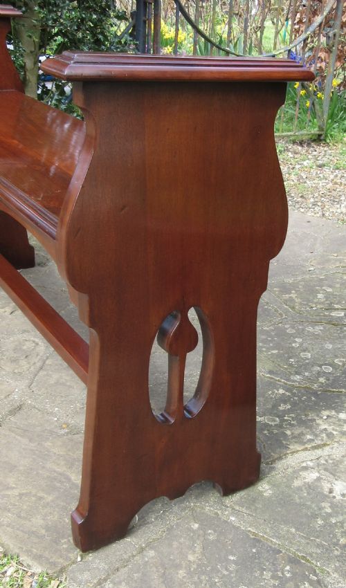 ART NOUVEAU WALNUT HALL BENCH WINDOW SEAT - ADDITIONAL PHOTO 3