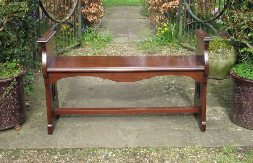 ART NOUVEAU WALNUT HALL BENCH WINDOW SEAT - ADDITIONAL PHOTO 5