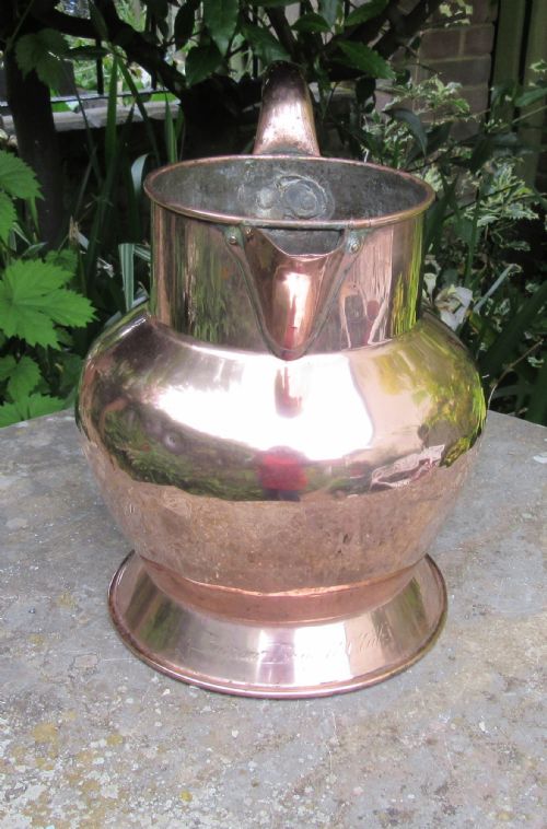 LARGE GEORGIAN BURTON BENEFIT CLUB COPPER TAVERN JUG - ADDITIONAL PHOTO 2