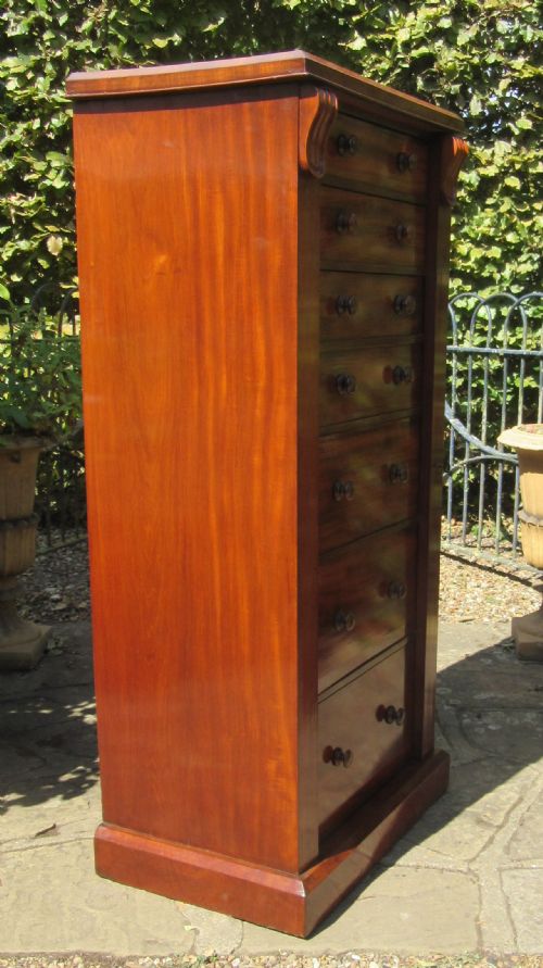 FINE MAHOGANY SECRETAIRE WELLINGTON CHEST C1860 - ADDITIONAL PHOTO 5
