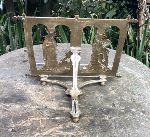 UNUSUAL ANTIQUE BRASS BOOK STAND C1870 - ADDITIONAL PHOTO 4