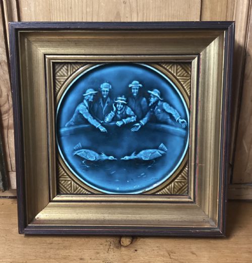 Minton Hollins Cockfighting Tile C1870
