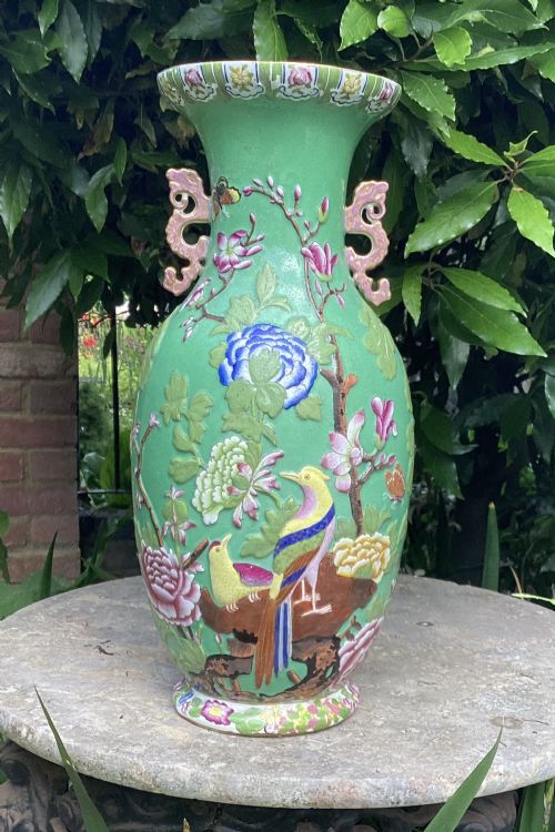 LARGE ENGLISH REGENCY PORCELAIN COUNTRY HOUSE VASE - ADDITIONAL PHOTO 6